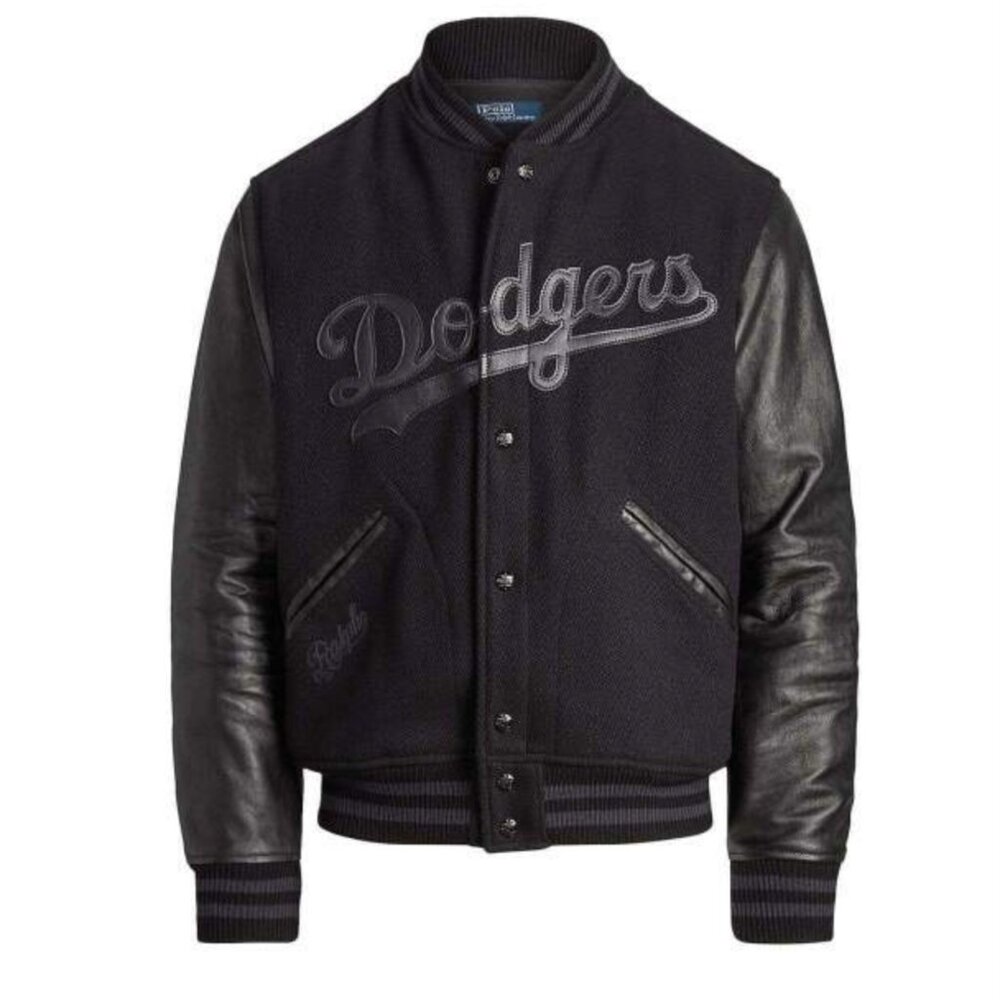 NWT Polo Ralph Lauren Dodgers Limited Ed. Black Wool/Leather Jacket SMALL